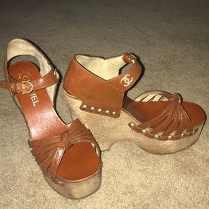 CHANEL Shoes - Chanel brown wedge heels CHANEL Shoes - Chanel brown wedge heels